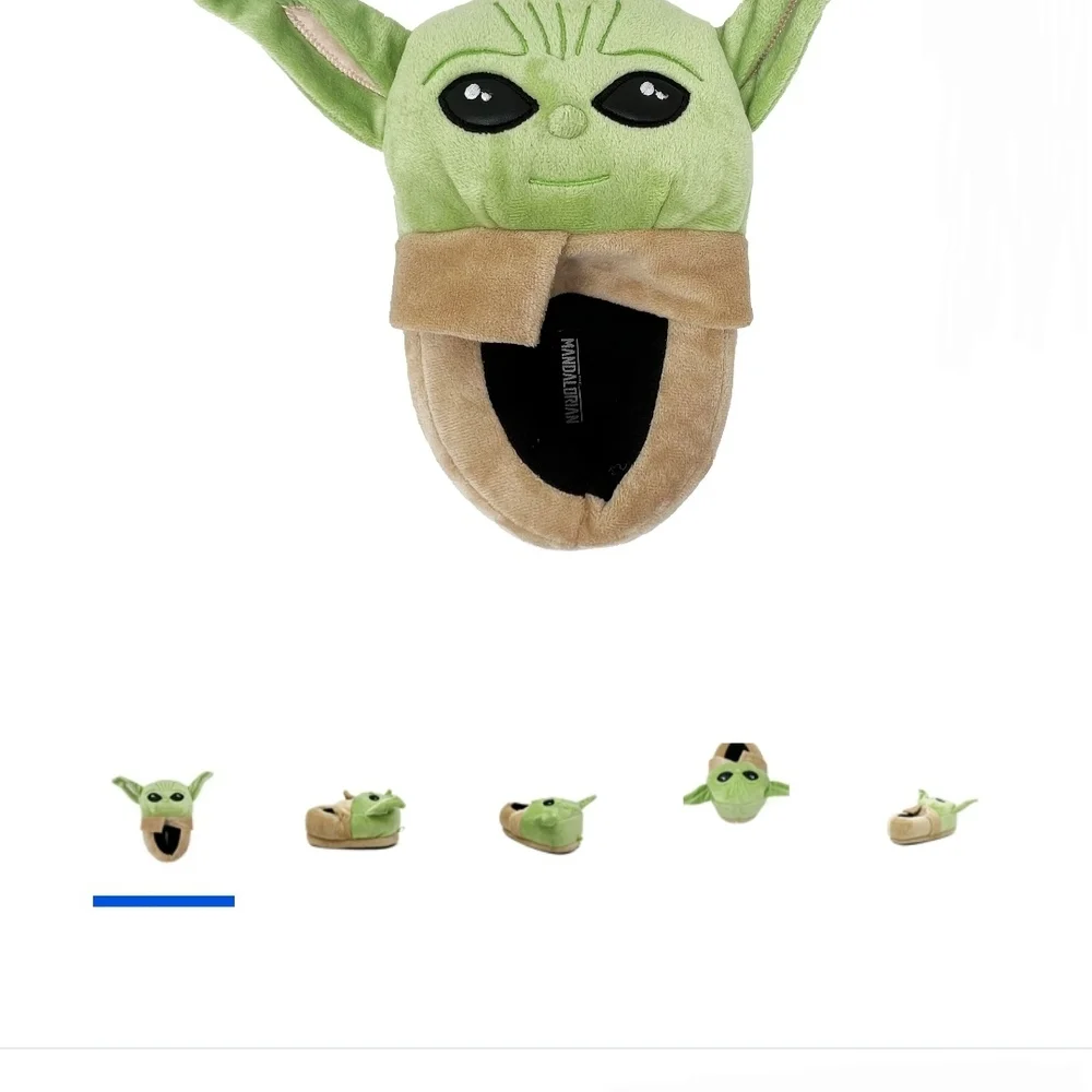 The Mandalorian Child Plush Green Baby Yoda Character Slippers Size 13/1 Youth